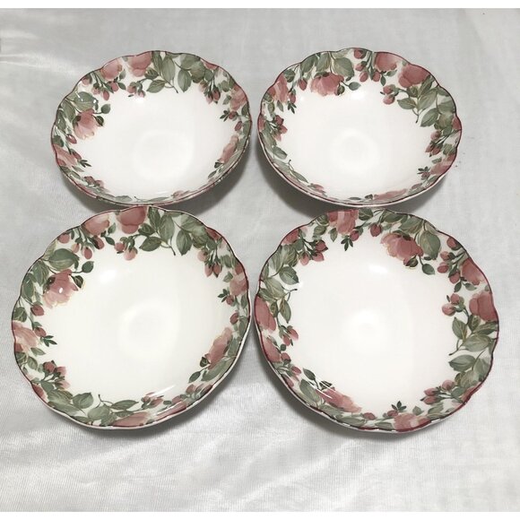 Vintage Set of 4 Nikko PRECIOUS Salad Plates 8” Japan Floral Scalloped - Picture 2 of 10